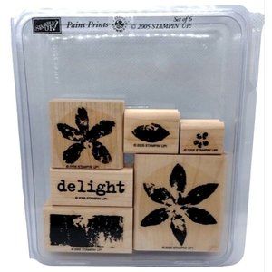 Stampin Up Paint Prints 6 Piece Rubber Stamp Kit 2004 Two Step Stampin Floral